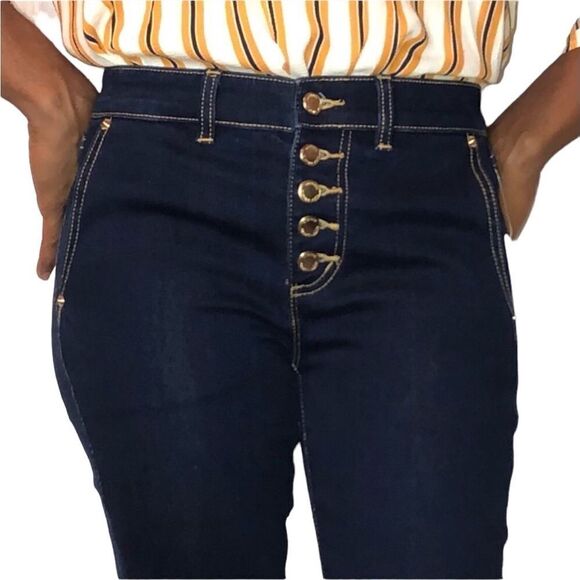 NWT MICHAEL KORS Skinny Jeans Front Gold Buttons Closure - Picture 5 of 9